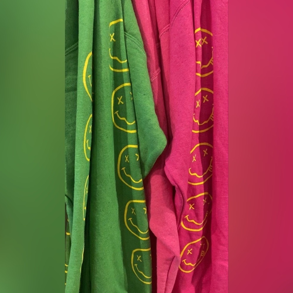 Bundle of two nirvana sweatshirts || green and pink from urban outfitters